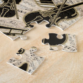 楽譜と楽器ブラック/金ゴールドID481 ジグソーパズル (側面)