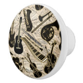 楽譜と楽器ブラック/金ゴールドID481 セラミックノブ (右)