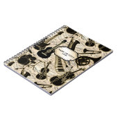 楽譜と楽器ブラック/金ゴールドID481 ノートブック (左側)