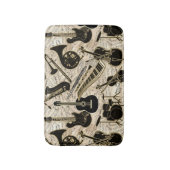 楽譜と楽器ブラック/金ゴールドID481 バスマット (正面縦)