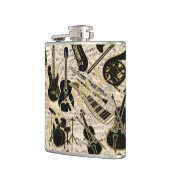 楽譜と楽器ブラック/金ゴールドID481 フラスク (左)