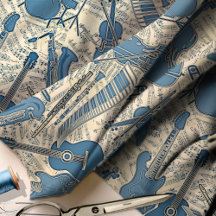 楽譜と楽器ブルー/アイボリーID481