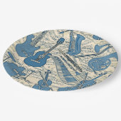 楽譜と楽器ブルー/アイボリーID481 ペーパープレート (アングル)