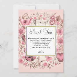 楽譜と花エレガントありがとう サンキューカード