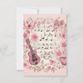 楽譜と花エレガントな結婚式RSVP 出欠カード (裏面)