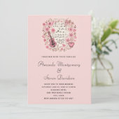 楽譜と花ヴィンテージ結婚スタイル 招待状 (スタンド正面)