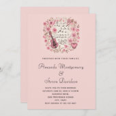 楽譜と花ヴィンテージ結婚スタイル 招待状 (正面/裏面)