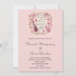 楽譜と花ヴィンテージ結婚スタイル 招待状