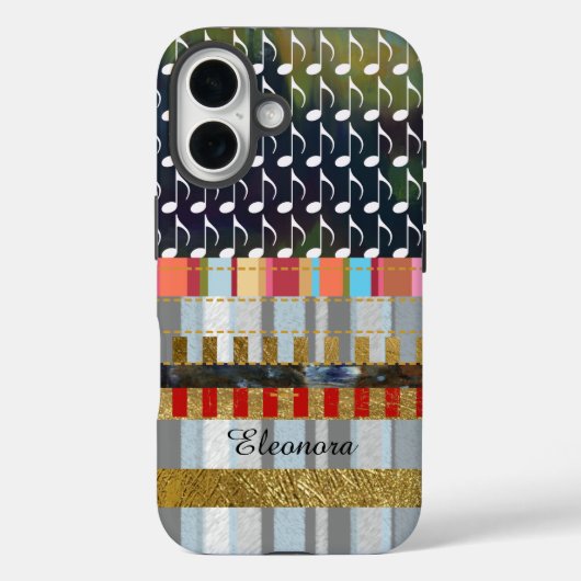 楽譜と音楽パタストライプーンカッコいい Case-Mate iPhoneケース (裏面)