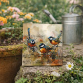 楽譜に止まる3羽の歌鳥 水彩画マグネット マグネット