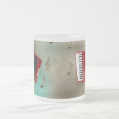 楽譜に関する赤アコーディオン フロストグラスマグカップ (中央)