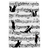 楽譜に黒い猫たち ミディアムペーパーバッグ (正面)