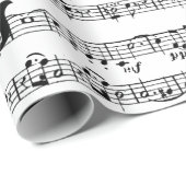 楽譜に黒い猫 ラッピングペーパー (ロールコーナー)