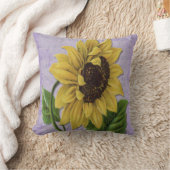 楽譜のかわいらしいヒマワリ クッション (ブランケット)