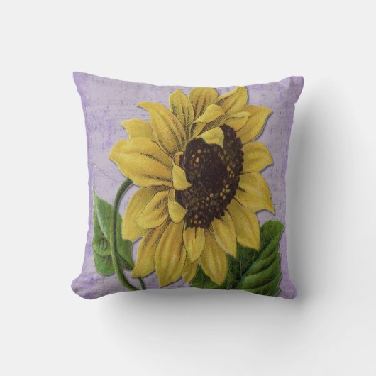 楽譜のかわいらしいヒマワリ クッション (正面)