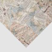 楽譜のティッシュまたはデコページ紙コラージュ 薄葉紙 (詳細)