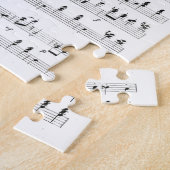 楽譜のノート(ヴィンテージのワルツ)のレトロの横木 ジグソーパズル (側面)