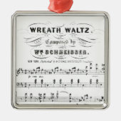 楽譜のノート(ヴィンテージのワルツ)のレトロの横木 メタルオーナメント (正面)
