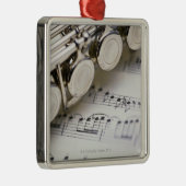 楽譜のフルート メタルオーナメント (右)