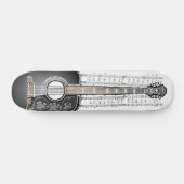 楽譜のヴィンテージのギター-スケートボード スケートボード (横)