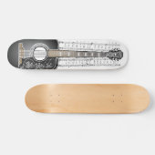 楽譜のヴィンテージのギター-スケートボード スケートボード (横)