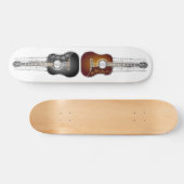 楽譜のヴィンテージのギター-スケートボード スケートボード (横)