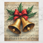 楽譜の上のクリスマスベル、 ワインラベル (シングルラベル)