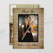 楽譜の卒業ありがとう – ポストカード (正面/裏面)