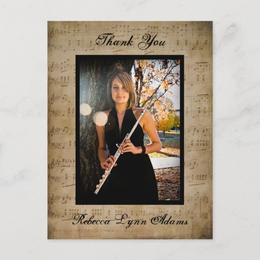 楽譜の卒業ありがとう – ポストカード (正面)