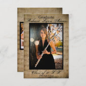 楽譜の卒業の発表w/Photos 3x5 招待状 (正面/裏面)
