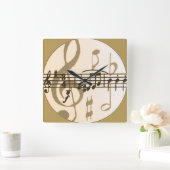 楽譜の壁時計 スクエア壁時計 (ホーム)