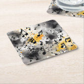 楽譜の束 スクエアペーパーコースター (アングル)