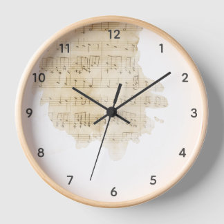 楽譜の水彩ヴィンテージ 壁時計