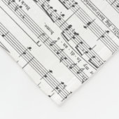 楽譜の白黒パターン フリースブランケット (角)
