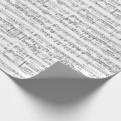 楽譜の白黒パターン ラッピングペーパー (角)