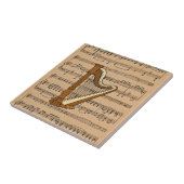 楽譜の背景でハープ タイル (側面)