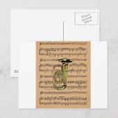 楽譜の背景で～を作る ポストカード (正面/裏面)