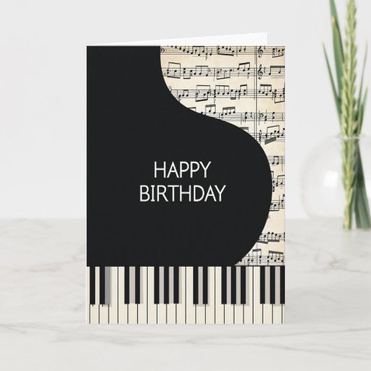楽譜の誕生日カード カード (正面)