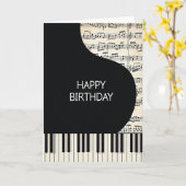楽譜の誕生日カード カード (黄色い花)