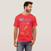 楽譜の音符で遊ぶ犬たち ミュージックティーチャー vi tシャツ (正面フル)