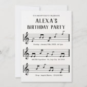 楽譜の音符 招待状 (正面)