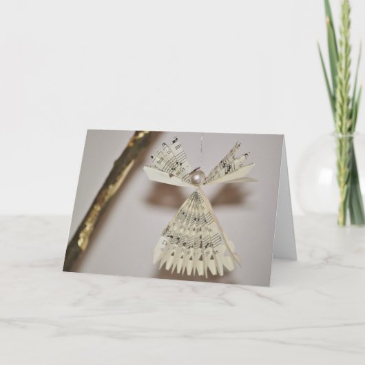 楽譜はクリスマスの天使の真珠に注意します シーズンカード (正面)