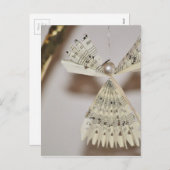 楽譜はクリスマスの天使の真珠に注意します シーズンポストカード (正面/裏面)