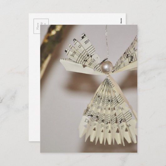 楽譜はクリスマスの天使の真珠に注意します シーズンポストカード (正面/裏面)