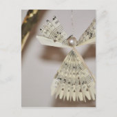 楽譜はクリスマスの天使の真珠に注意します シーズンポストカード (正面)