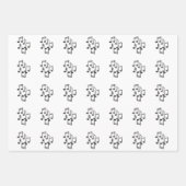 楽譜をブラックグリッター ラッピングペーパーシート (正面)