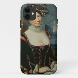 楽譜を握っている女性のポートレート iPhone 11 ケース