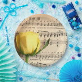 楽譜イエローローズ ペーパープレート (パーティー)