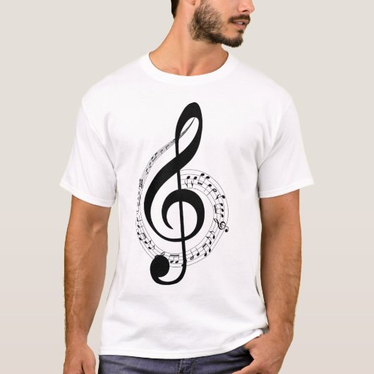 楽譜イラストレーションTシャツ Tシャツ (正面)