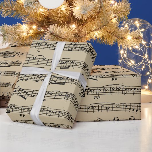 楽譜オンヴィンテージ紙 ラッピングペーパー (クリスマス)